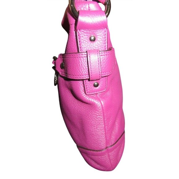 Coach Pebbled Leather Chain Duffle Convertible Crossbody Handbag in Blossom Pink - Picture 5 of 13